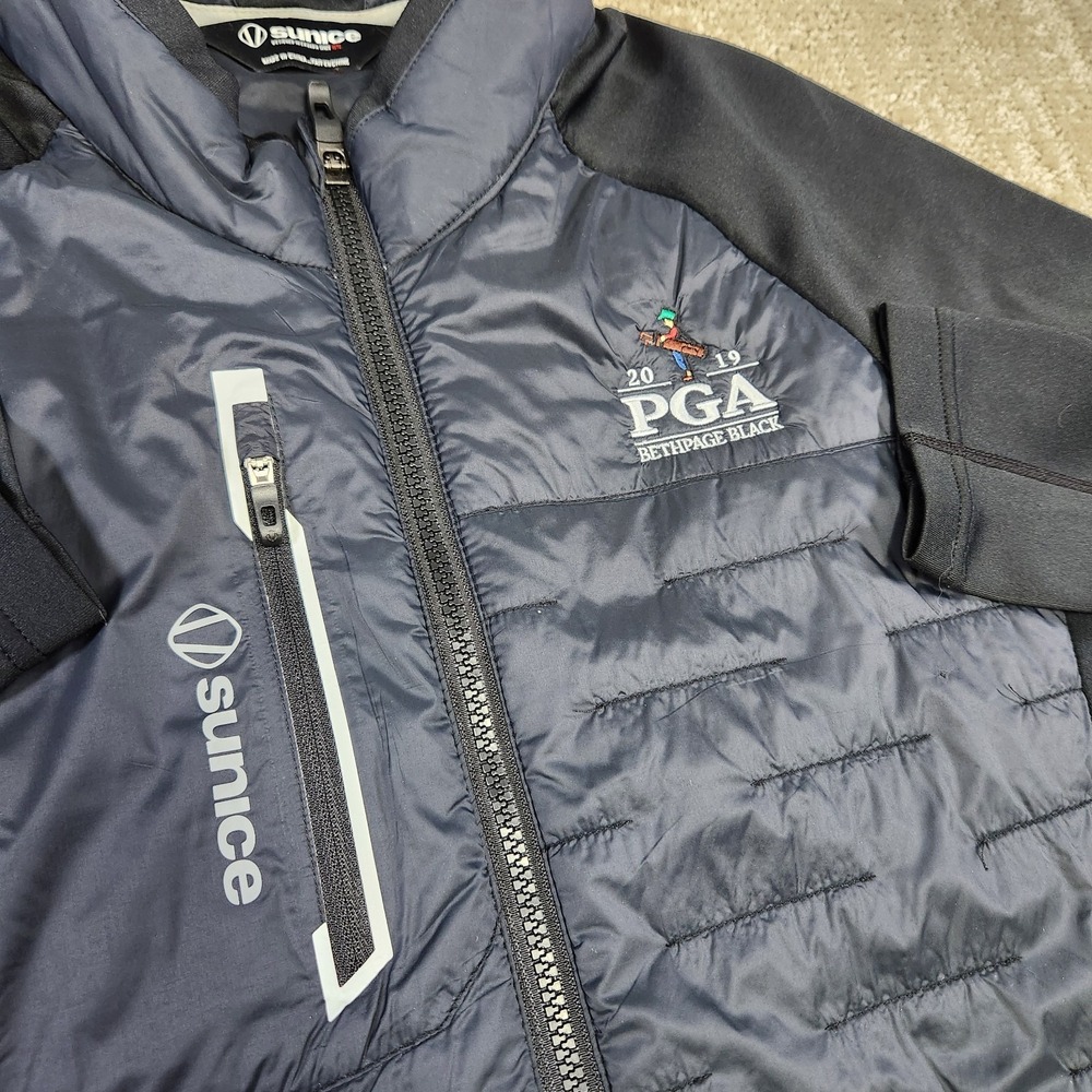 Sunice Golf Jacket Men Medium Hybrid Puffer Bethpage Black PGA Full Zip - Picture 3 of 10